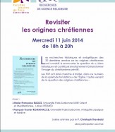 Soirée autour du numéro 101/4 : REVISITER LES ORIGINES CHRÉTIENNES