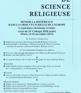 ACTES DU COLLOQUE (II) PENSER LA DIFFÉRENCE DANS LA CRISE CULTURELLE DE L’EUROPE