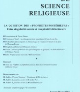 LA QUESTION DES « PROPHÈTES POSTÉRIEURS »