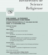 Dossier préparatoire au 27ème Colloque — KARL RAHNER — LA PUISSANCE D’ENGENDREMENT D’UNE PENSEE